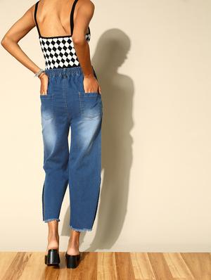 high rise stone washed denim jean - 18335190 - Standard Image - 3