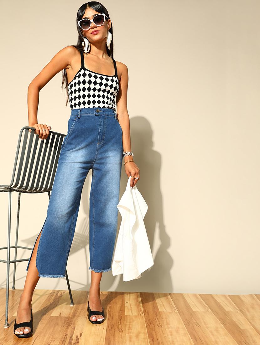 high rise stone washed denim jean - 18335190 - Zoom Image - 4