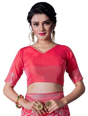 jacquard work banarasi saree with blouse - 18335709 - Standard Image - 3