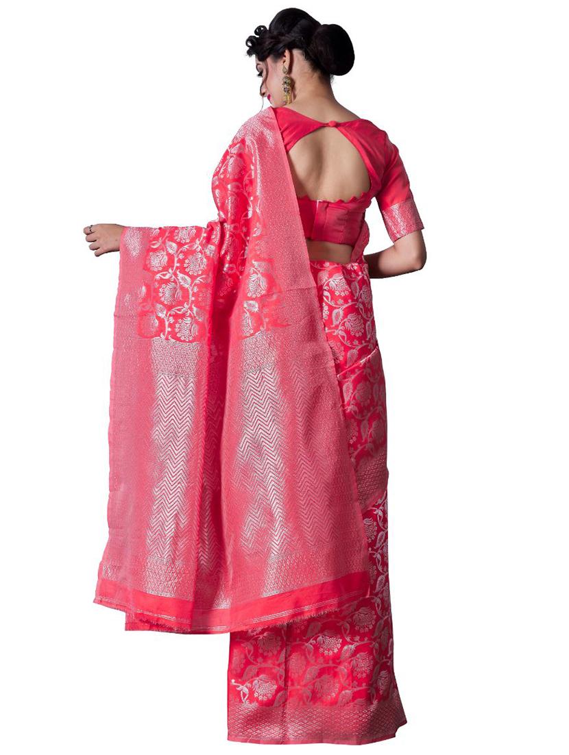 jacquard work banarasi saree with blouse - 18335709 - Zoom Image - 2