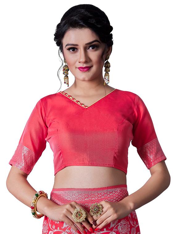 jacquard work banarasi saree with blouse - 18335709 - Zoom Image - 3