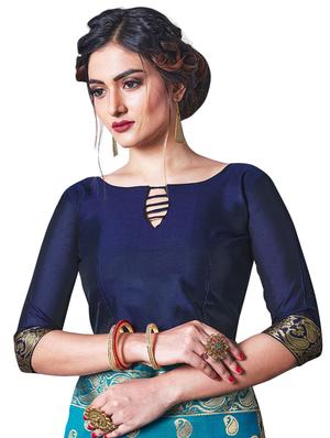 jacquard work banarasi saree with blouse - 18335724 - Standard Image - 3