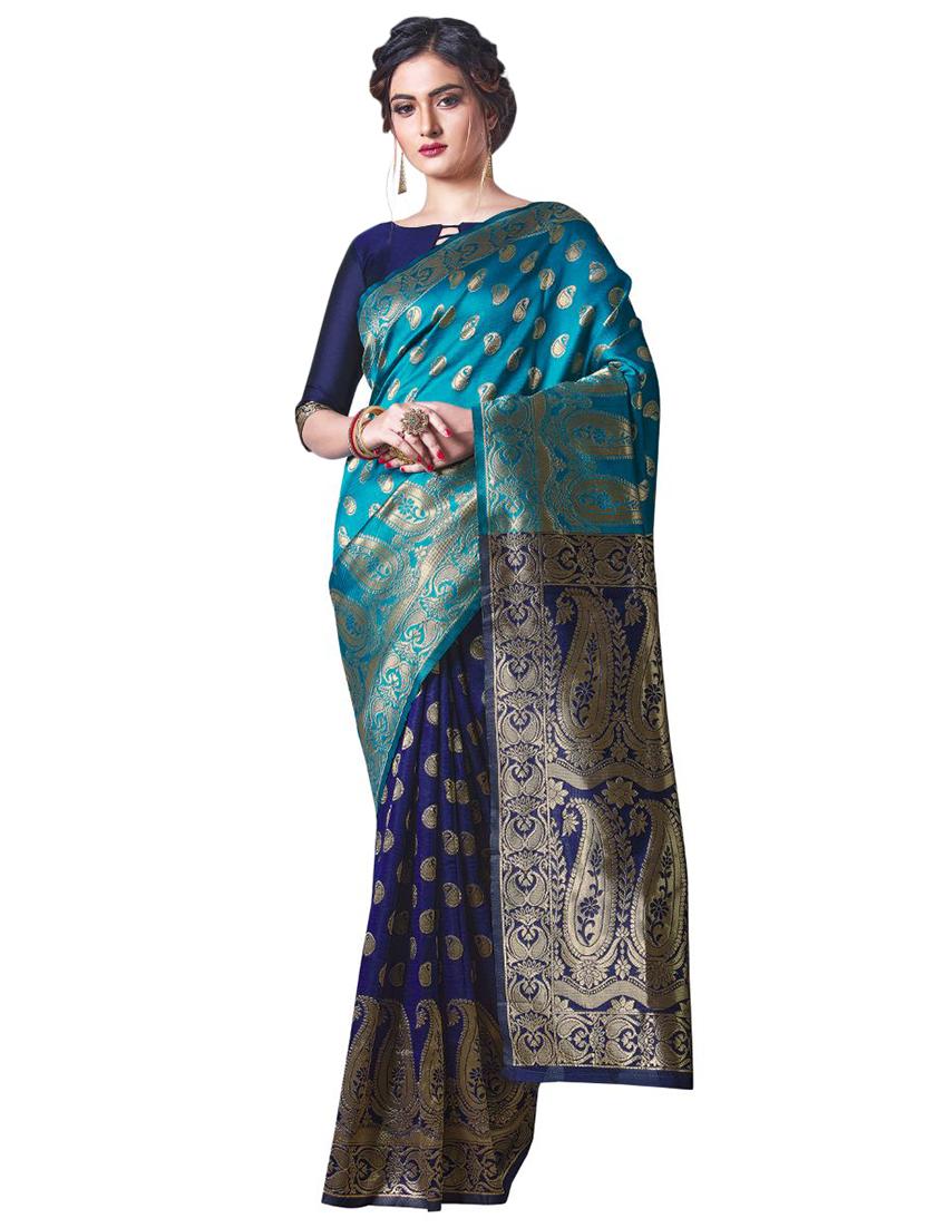 jacquard work banarasi saree with blouse - 18335724 - Zoom Image - 1