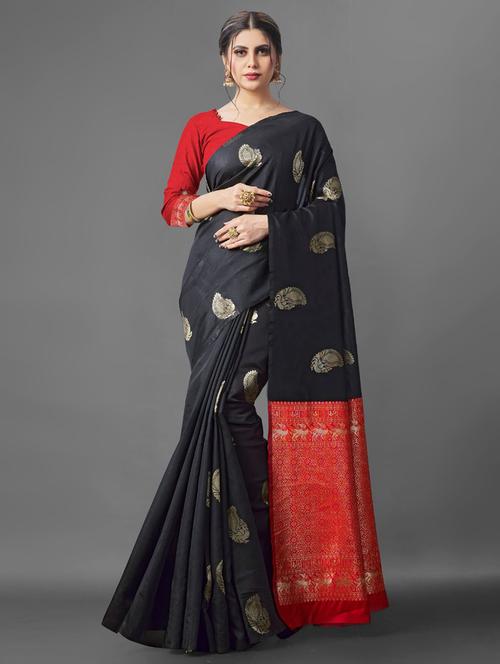 jacquard work banarasi saree with blouse - 18335740 - Standard Image - 1