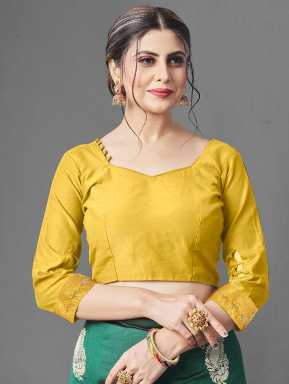 jacquard work banarasi saree with blouse - 18335741 - Zoom Image - 3