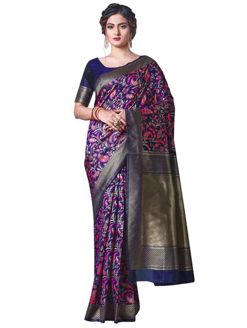 jacquard work banarasi saree with blouse - 18335756 - Standard Image - 1