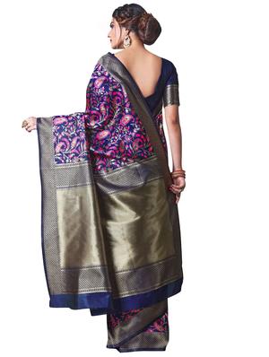jacquard work banarasi saree with blouse - 18335756 - Standard Image - 2