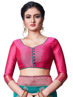 jacquard work banarasi saree with blouse - 18335771 - Standard Image - 3