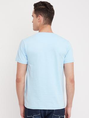 light blue front print t-shirt - 18335865 - Standard Image - 3