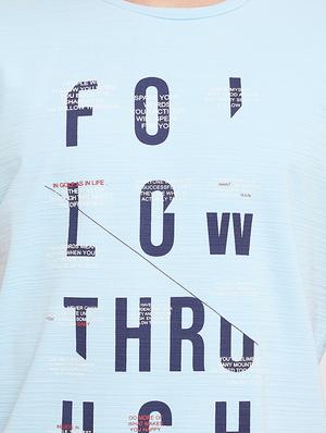 light blue front print t-shirt - 18335865 - Standard Image - 4