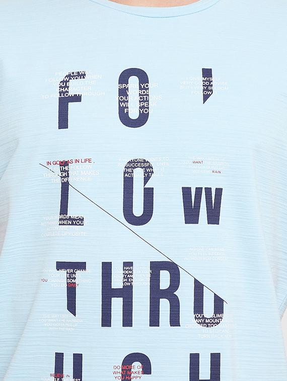 light blue front print t-shirt - 18335865 - Zoom Image - 4