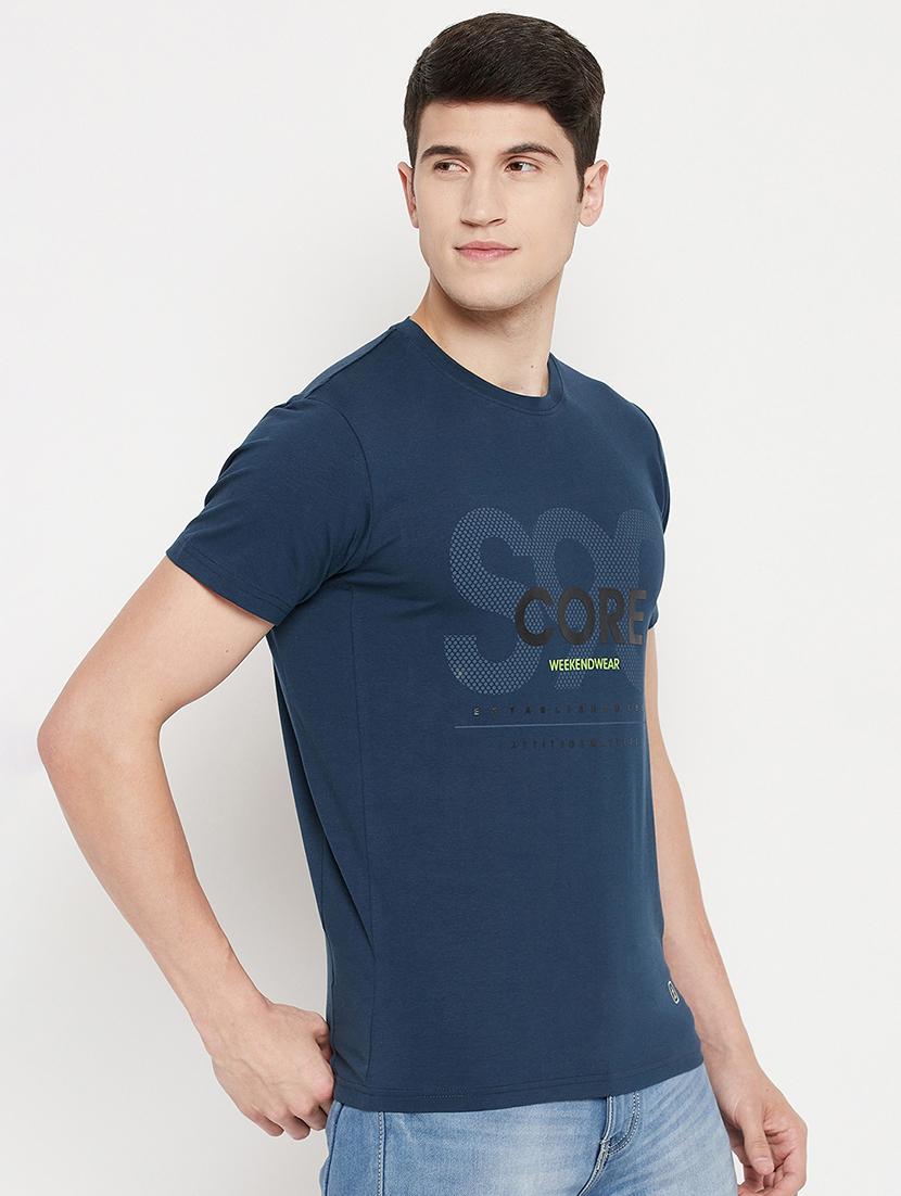 blue chest print t-shirt - 18335869 - Zoom Image - 2
