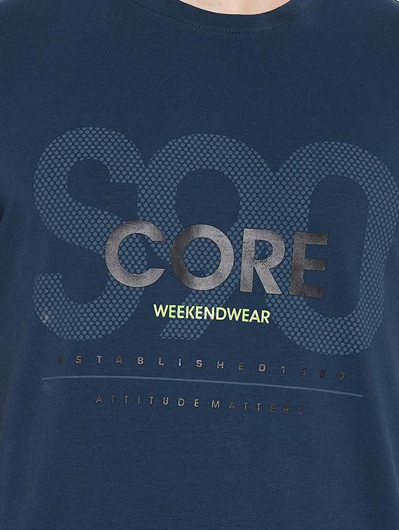 blue chest print t-shirt - 18335869 - Zoom Image - 4