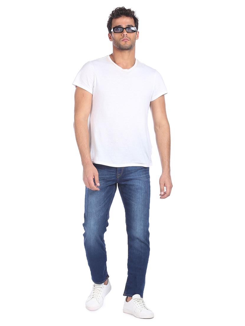 blue solid washed jean - 18336397 - Zoom Image - 5