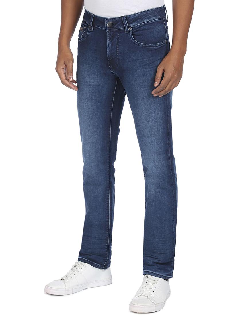 blue solid washed jean - 18336461 - Zoom Image - 2
