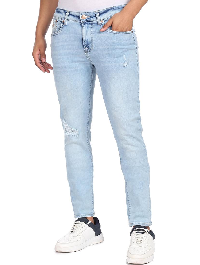 blue solid washed jean - 18336680 - Zoom Image - 2