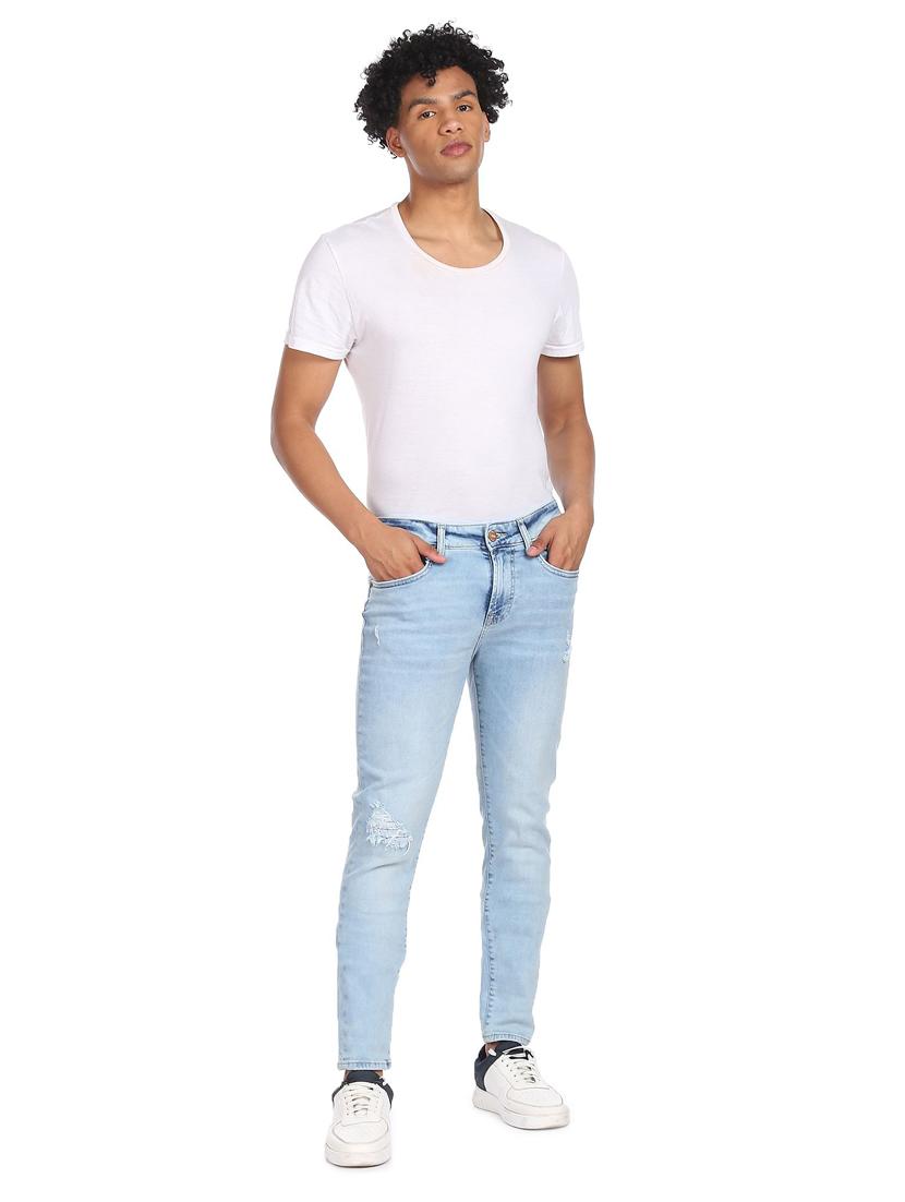 blue solid washed jean - 18336680 - Zoom Image - 5