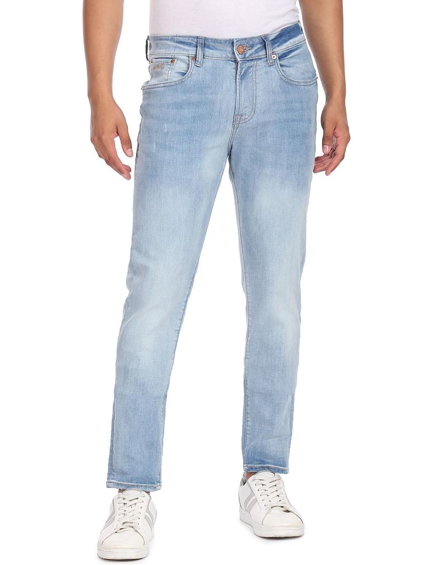 blue solid washed jean - 18336683 - Zoom Image - 2