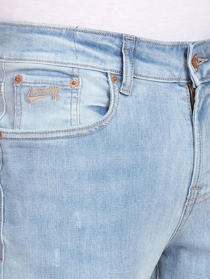blue solid washed jean - 18336683 - Zoom Image - 6