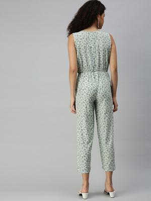 round neck floral jumpsuit - 18336935 - Standard Image - 4