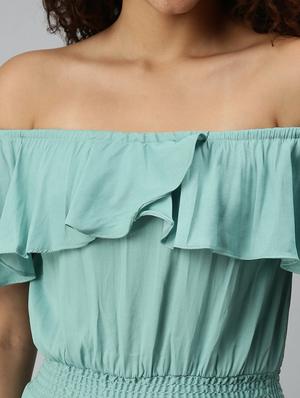 off shoulder solid full leg jumpsuit - 18336946 - Standard Image - 5