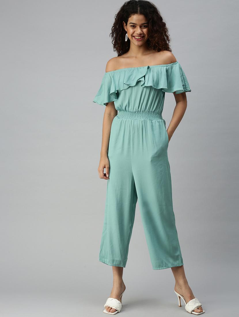 off shoulder solid full leg jumpsuit - 18336946 - Zoom Image - 2