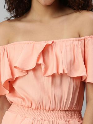 off shoulder solid full leg jumpsuit - 18336947 - Standard Image - 5