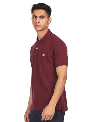 red solid polo t-shirt - 18337770 - Standard Image - 2