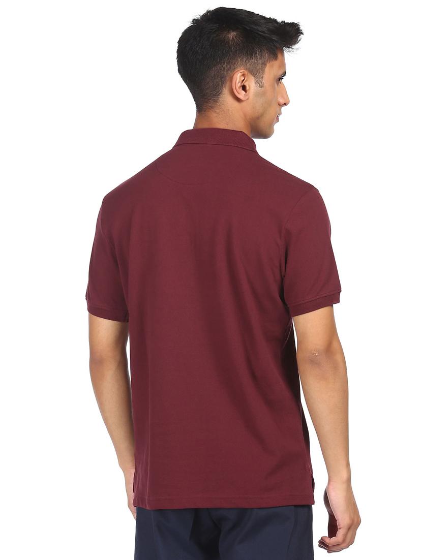 red solid polo t-shirt - 18337770 - Zoom Image - 3