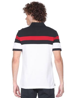 white color block polo t-shirt - 18337809 - Standard Image - 3
