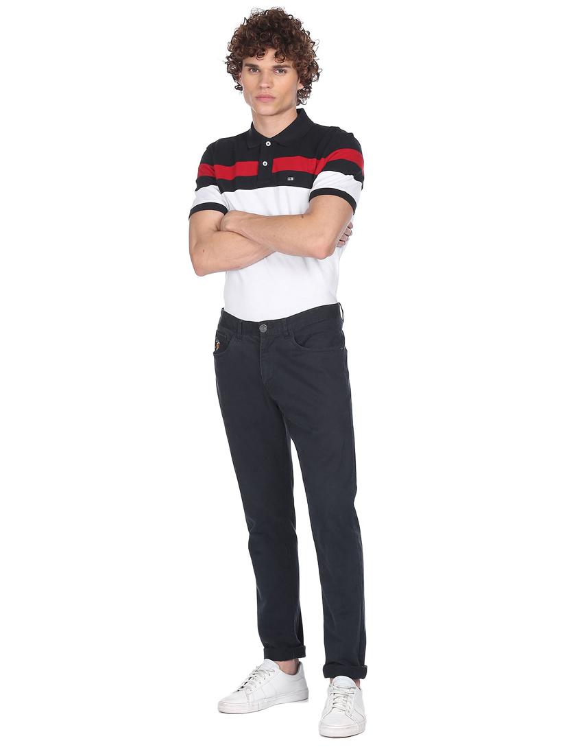 white color block polo t-shirt - 18337809 - Zoom Image - 4