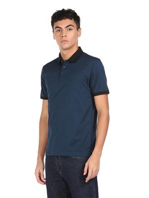 blue solid polo t-shirt - 18337821 - Standard Image - 2