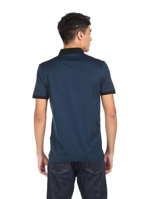 blue solid polo t-shirt - 18337821 - Standard Image - 3