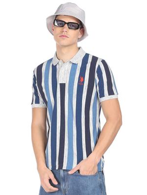 blue striped polo t-shirt - 18337861 - Standard Image - 2