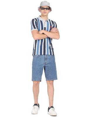 blue striped polo t-shirt - 18337861 - Standard Image - 4