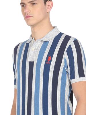 blue striped polo t-shirt - 18337861 - Standard Image - 5