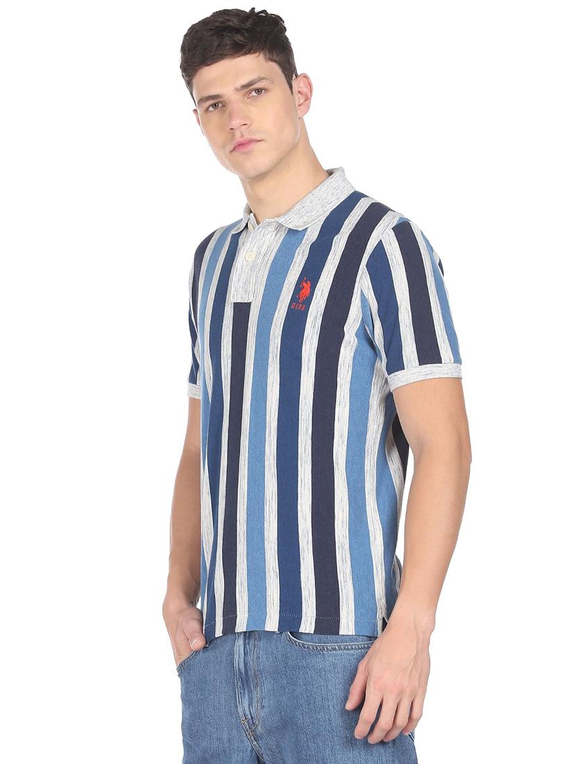 blue striped polo t-shirt - 18337861 - Zoom Image - 1