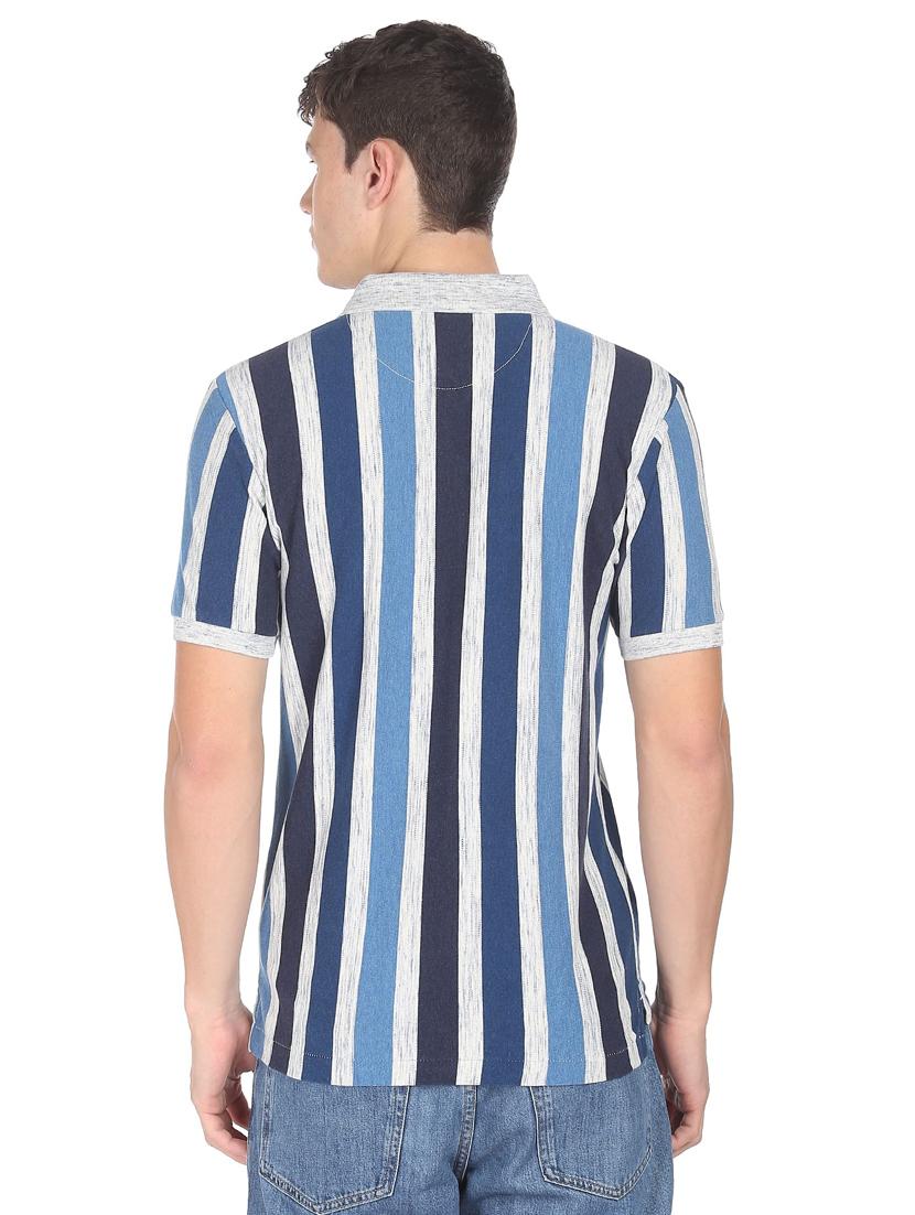 blue striped polo t-shirt - 18337861 - Zoom Image - 3