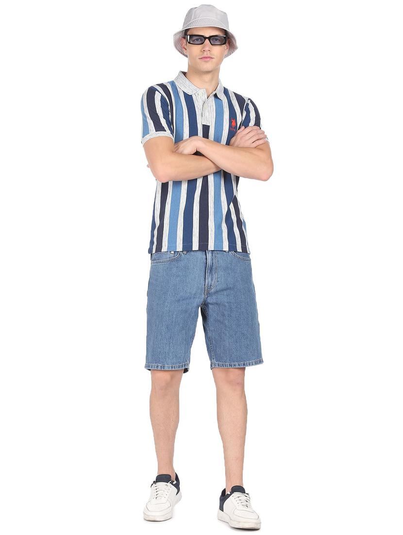 blue striped polo t-shirt - 18337861 - Zoom Image - 4
