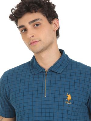 blue checked polo t-shirt - 18338162 - Standard Image - 5