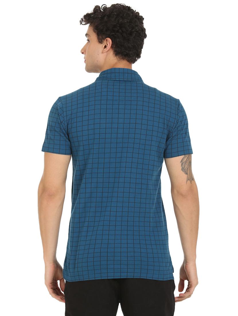 blue checked polo t-shirt - 18338162 - Zoom Image - 3