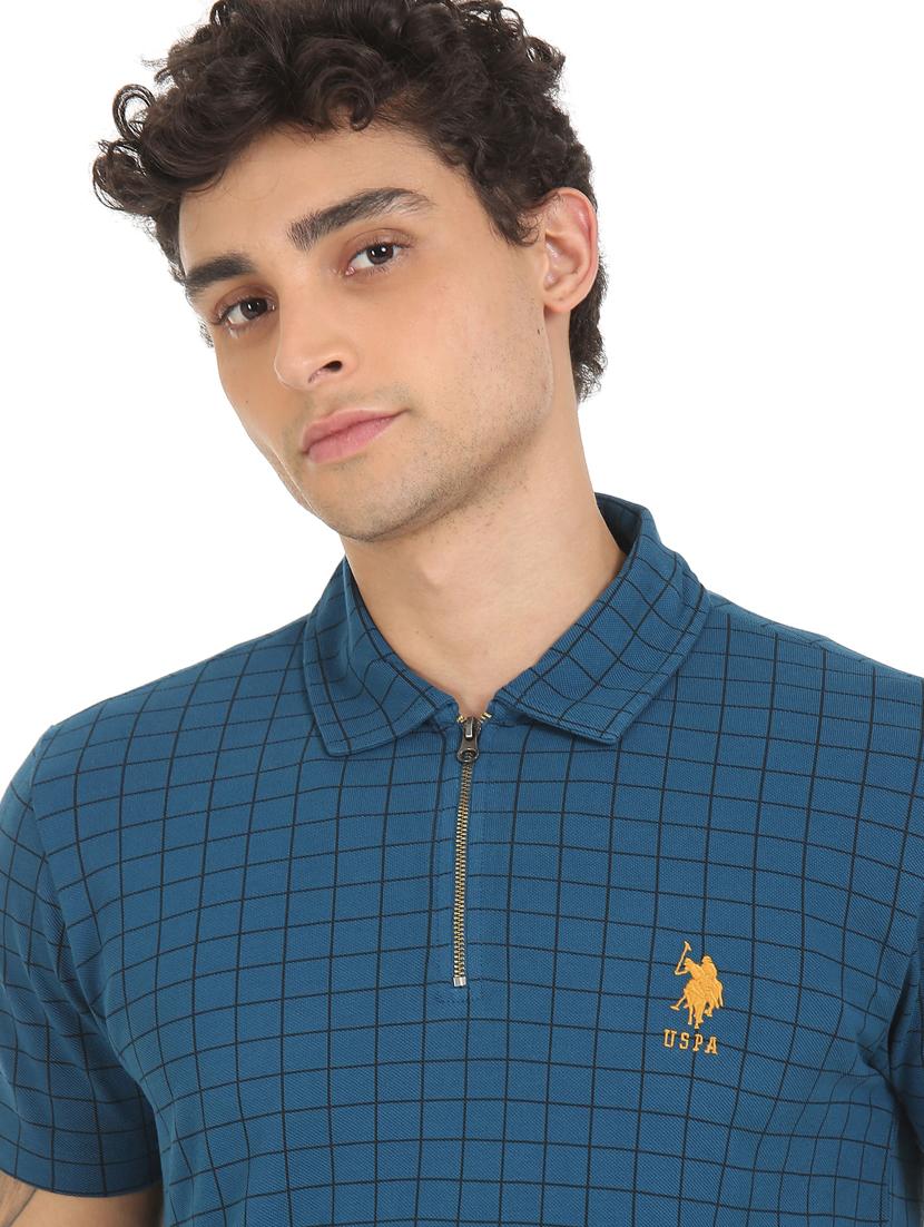blue checked polo t-shirt - 18338162 - Zoom Image - 5