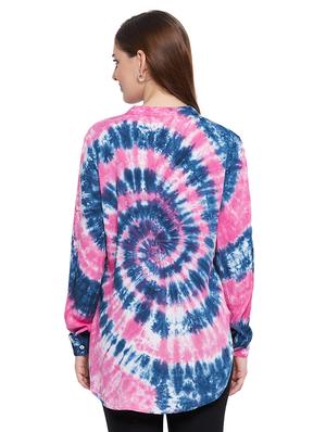 mandarin neck printed shirt - 18338524 - Standard Image - 3