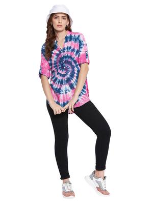 mandarin neck printed shirt - 18338524 - Standard Image - 4