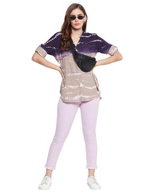 mandarin neck printed shirt - 18338525 - Standard Image - 4