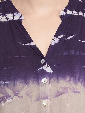 mandarin neck printed shirt - 18338525 - Standard Image - 5