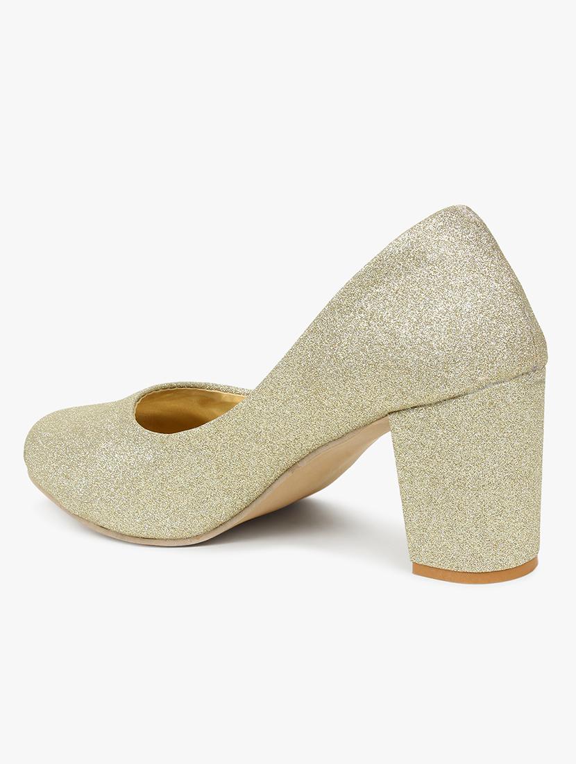 gold synthetic slip on pumps - 18338542 - Zoom Image - 2