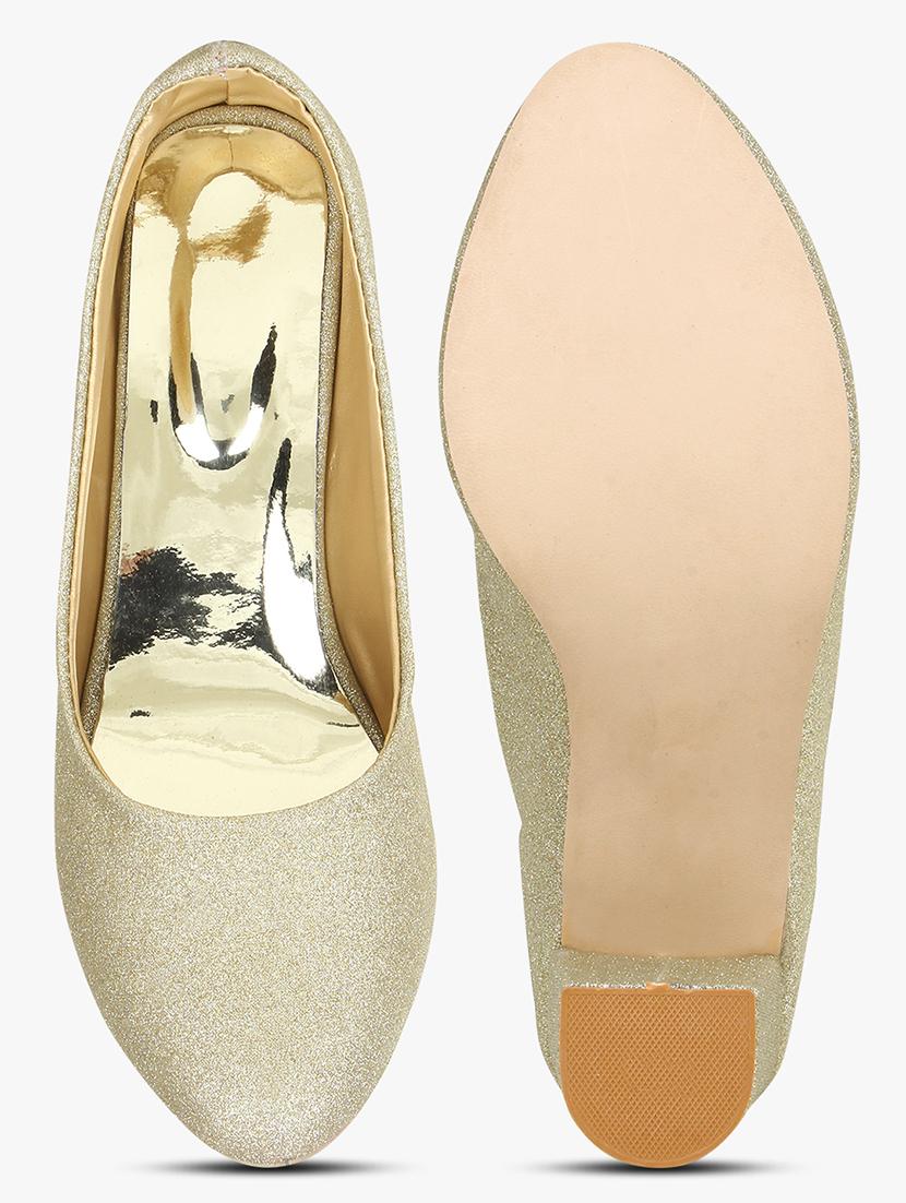 gold synthetic slip on pumps - 18338542 - Zoom Image - 3