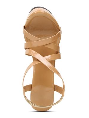 beige synthetic slip on sandals - 18338546 - Standard Image - 4