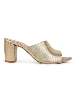 gold synthetic slip on sandals - 18338552 - Standard Image - 2